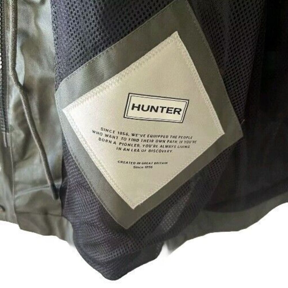 HUNTER Women's S Cotton Smock Hooded Rain Jacket Water Resistant Olive Green NEW - Picture 11 of 16